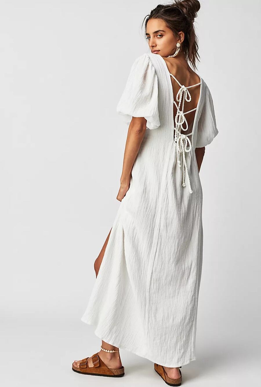 New Free People Jen's Pirate Booty Paraguay Maxi Gown $252 SMALL White Boho